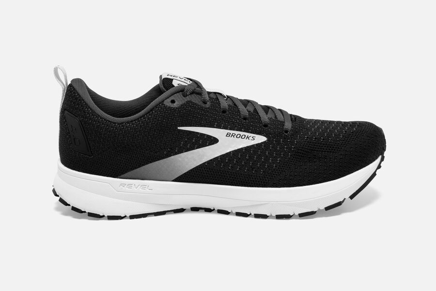 Brooks Revel 4 Road Running Shoes Mens Black/Silver 678103-RXJ